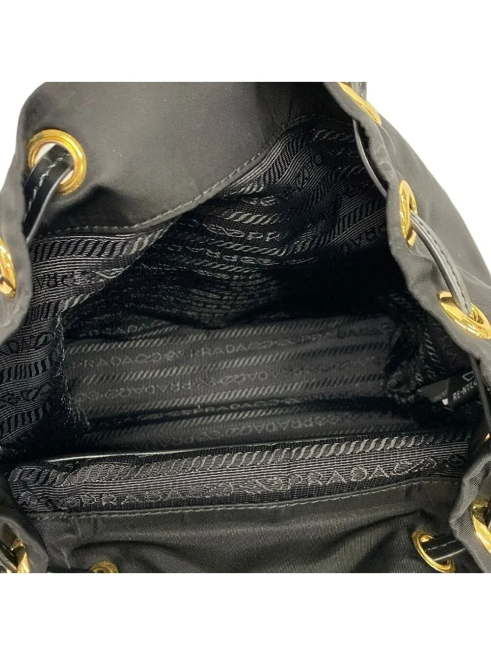 Prada Backpack Black Re-Nylon Leather